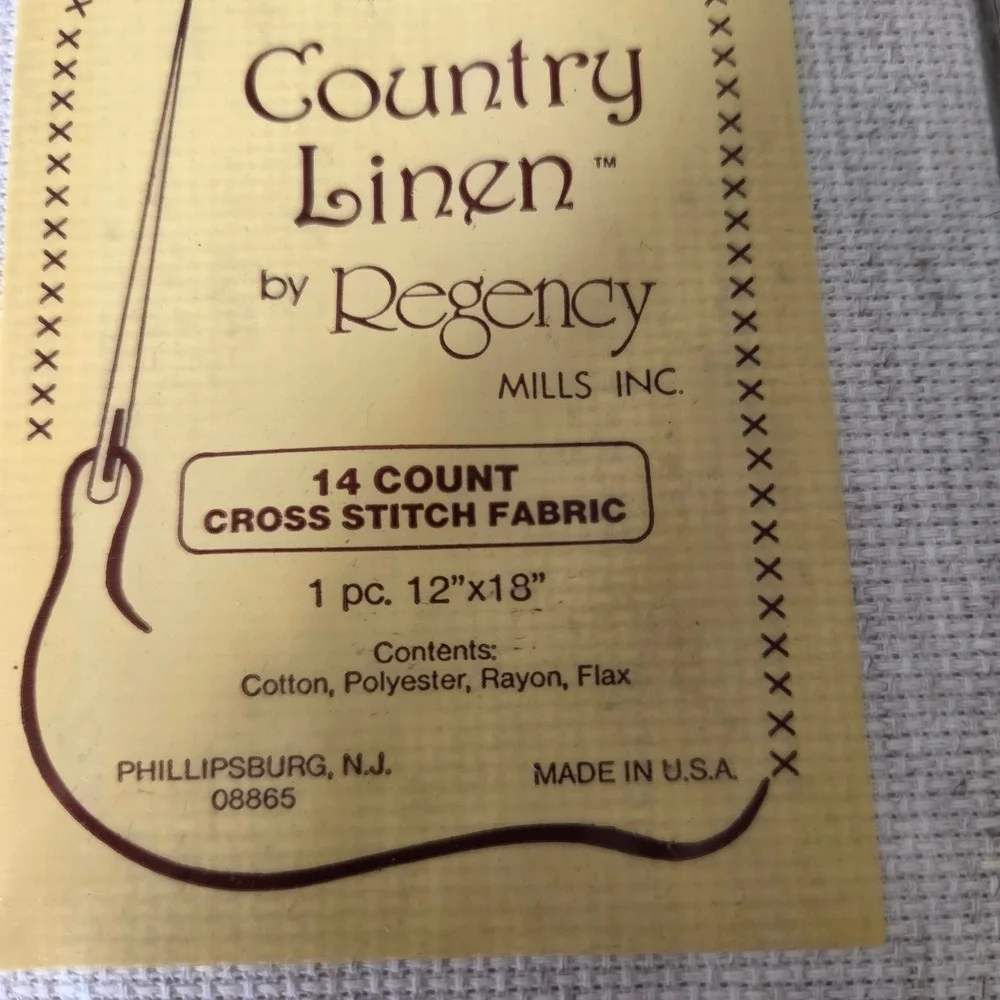 Regency Mills Cross Stitch‎ Fabric Lot 14 Count Country Linen Aida 12x18 Vintage